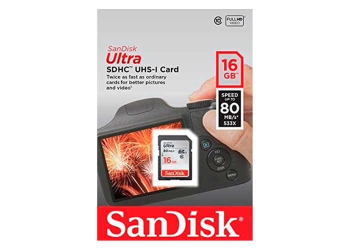 Memoria SD SanDisk Ultra 16GB 80MB/s
